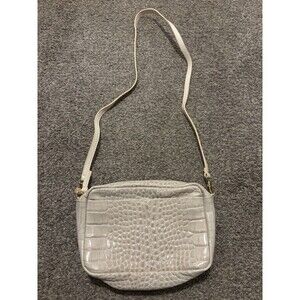 Clare V Marisol Bag Front Pocket Croco Embossed Cream
